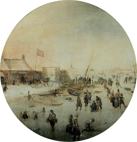 Hendrick Avercamp Winter landscape with skates and people playing kolf